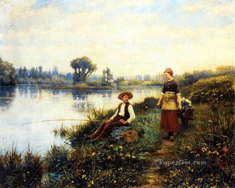 A Passing Conversation countrywoman Daniel Ridgway Knight Oil Paintings